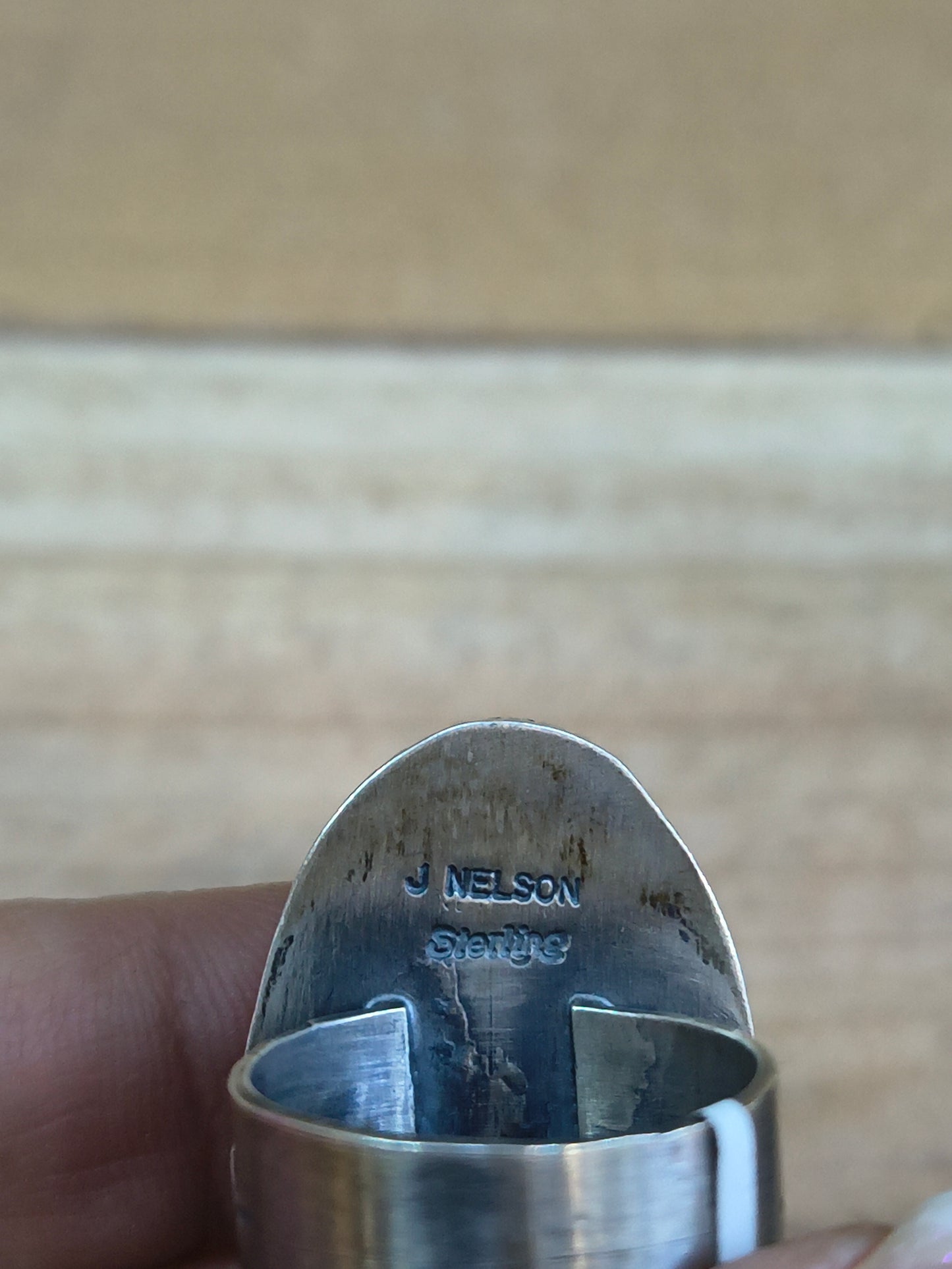 7.0 Persian Turquoise Ring By John Nelson, Navajo