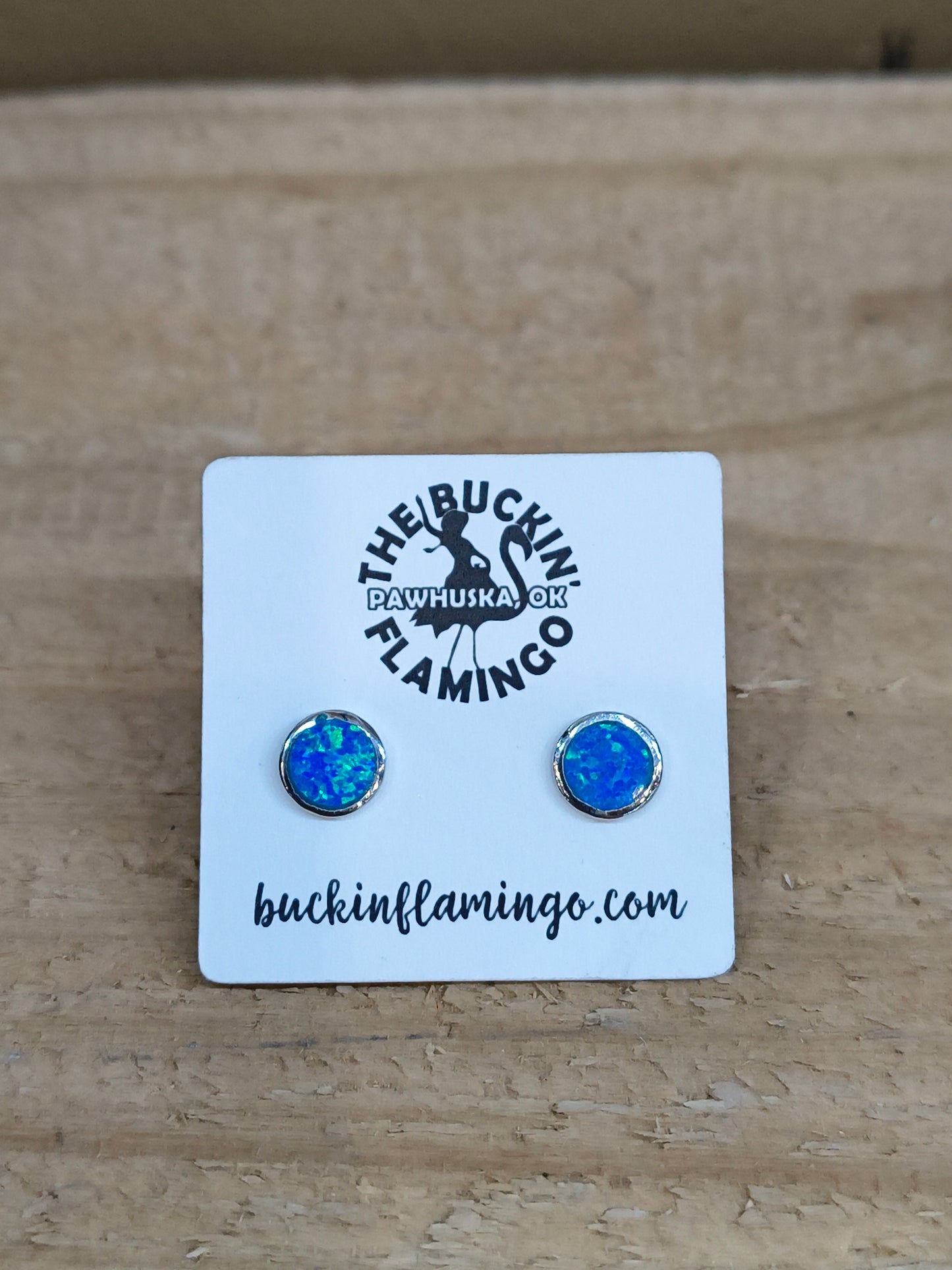 7.5mm Blue Opal Inlay Studs