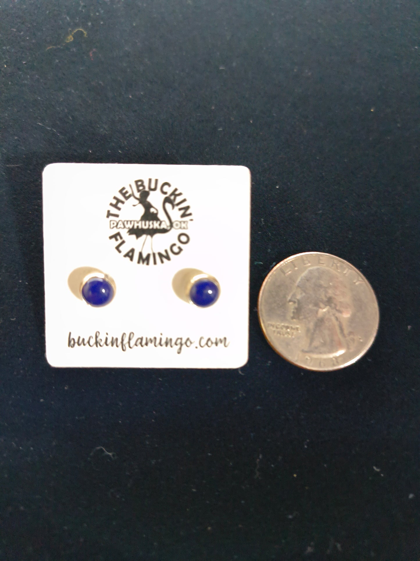 Blue Lapis 6.5 mm Post Earrings