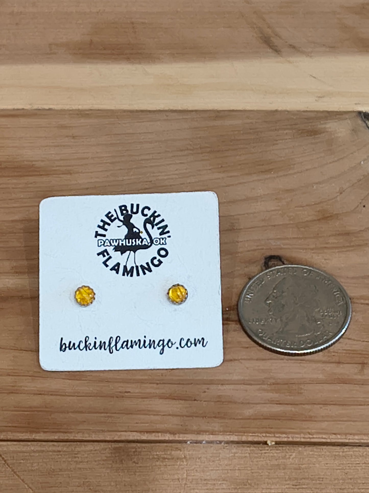 Amber 4 mm Post Earrings