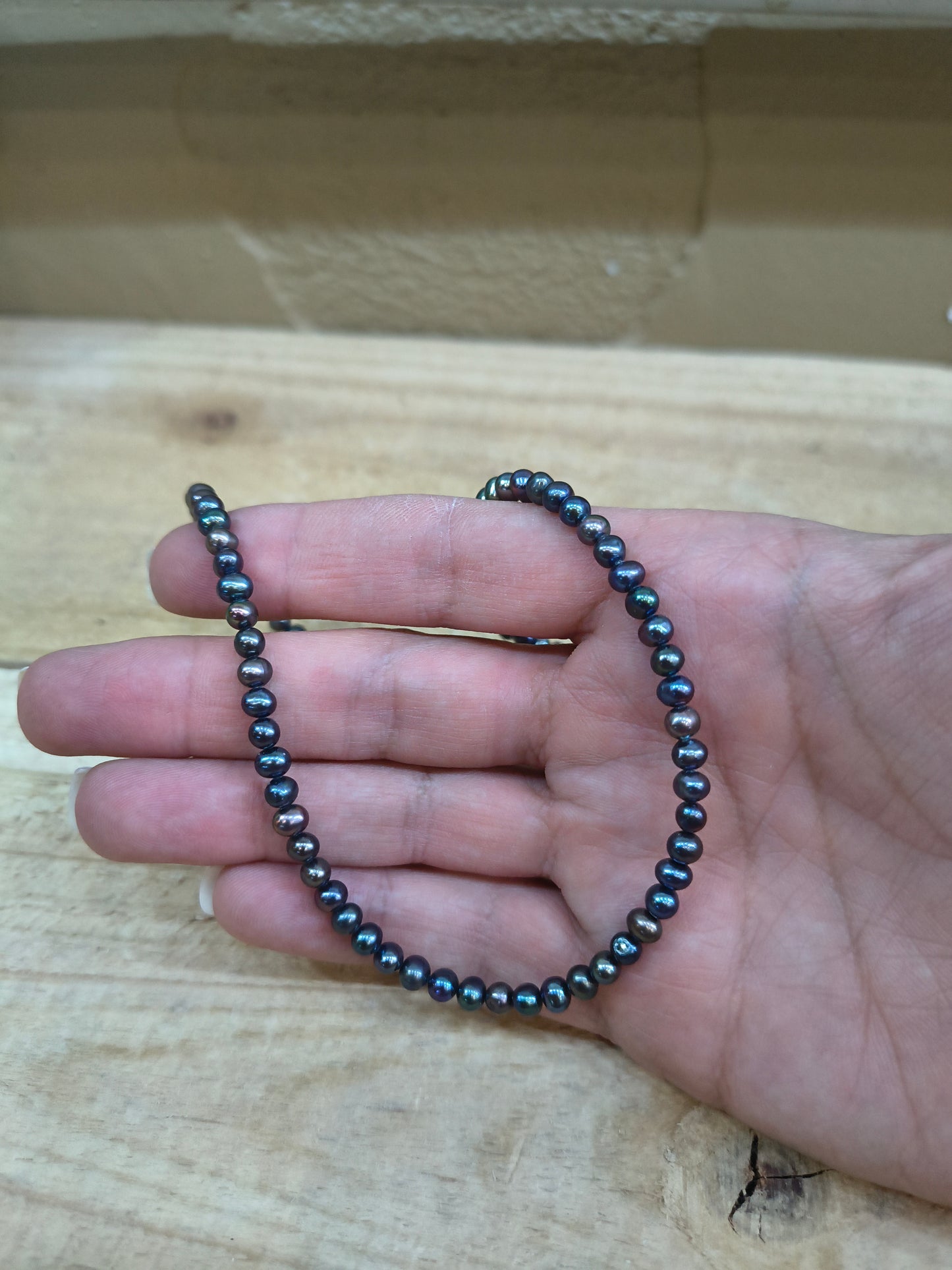 18" 4mm Peacock Freshwater Pearl Necklace
