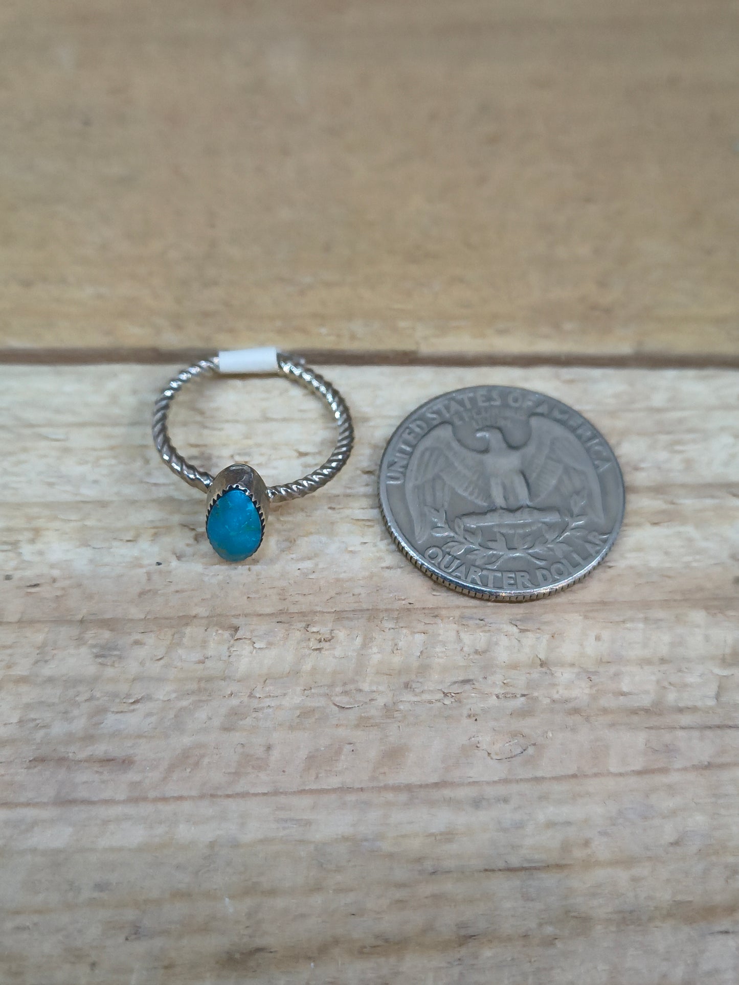 Dainty Turquoise Ring by Soyei Coho, Navajo