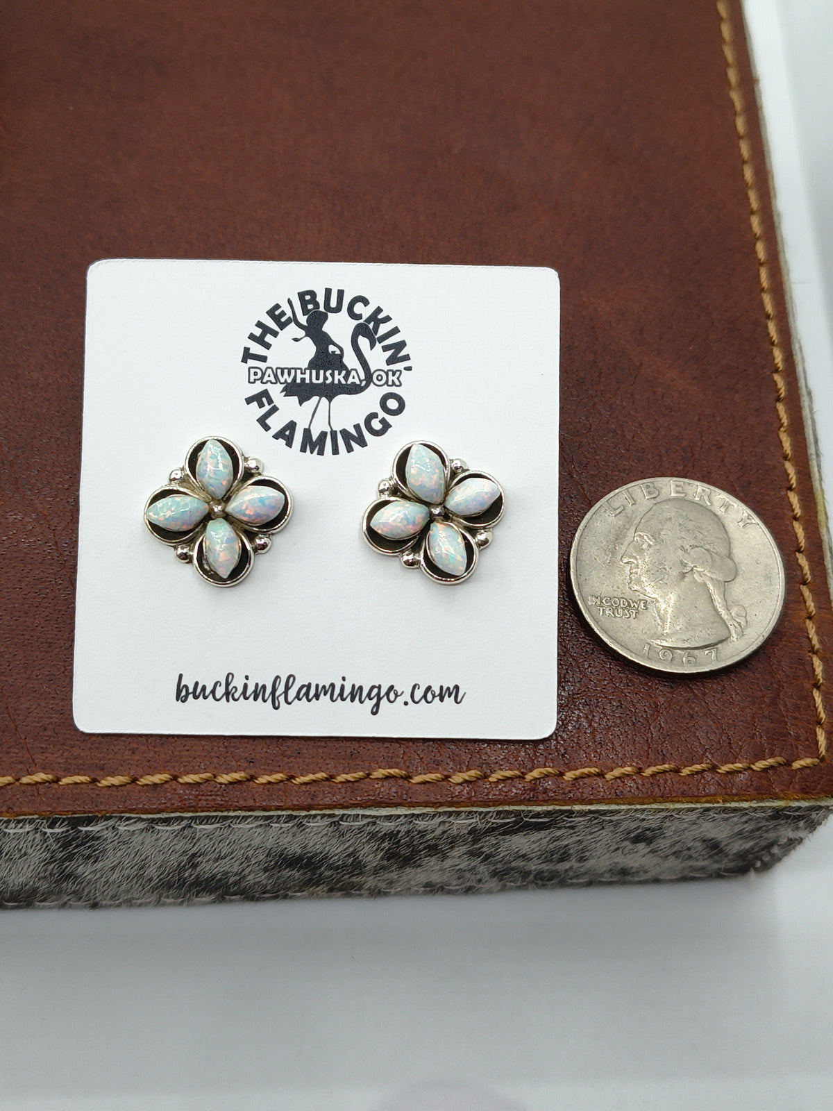 White Opal Earrings by Kenneth Natewa & Velda Cachini, Zuni