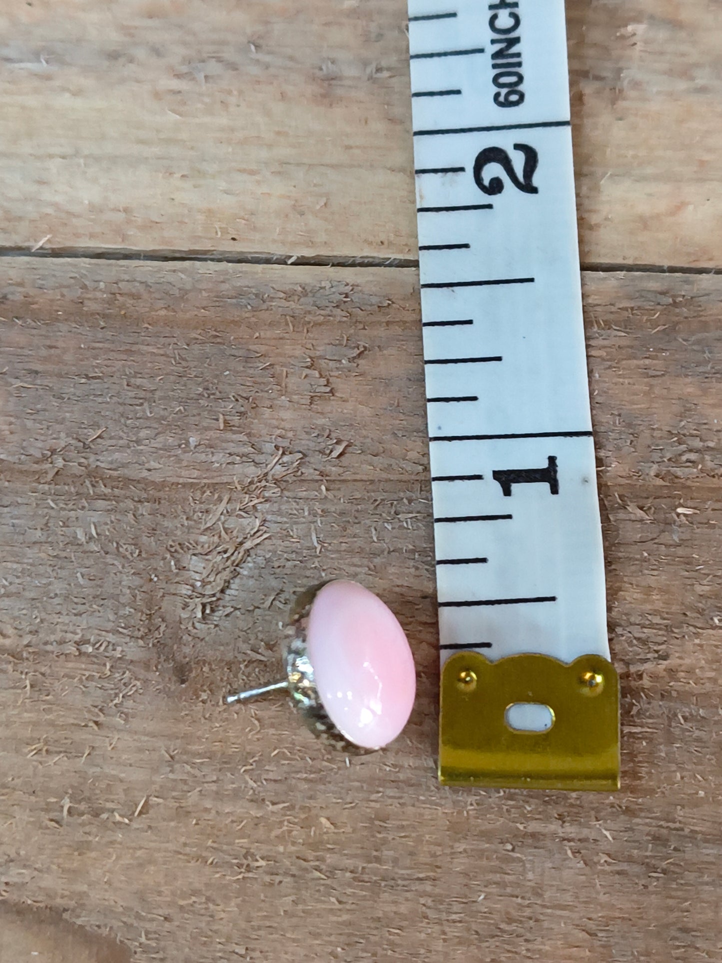 Pink Conch 12mm Round Post Earrings