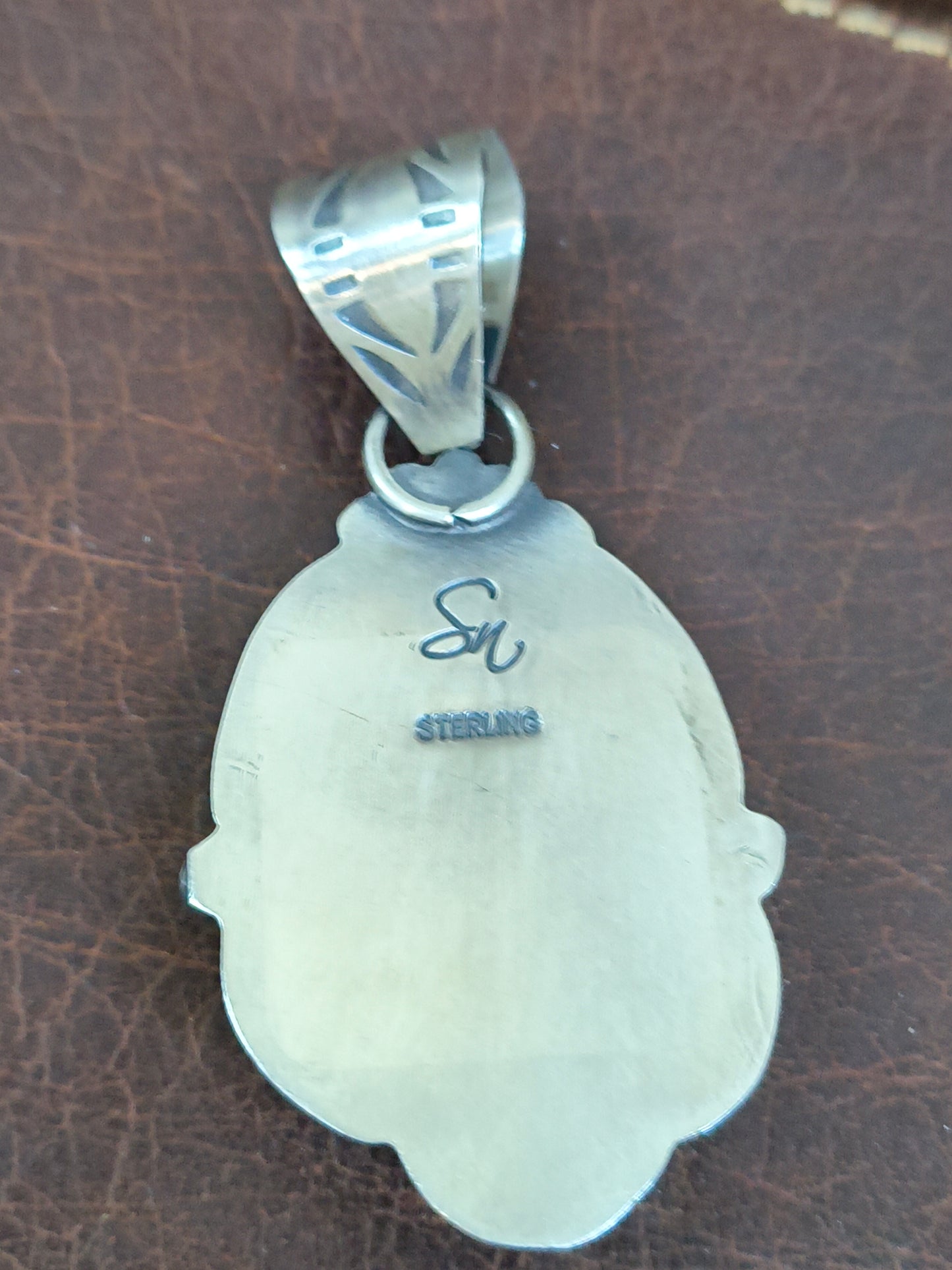 Kingman Turquoise Pendant 10mm Bail by Steven Nez, Navajo