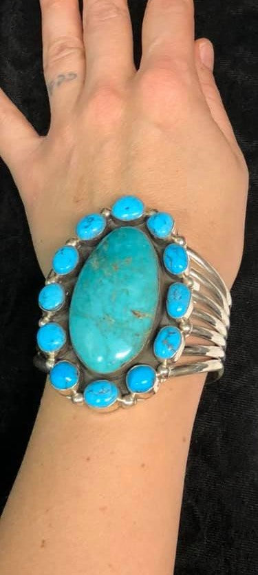 Sleeping Beauty and Kingman Turquoise Cluster Bracelet