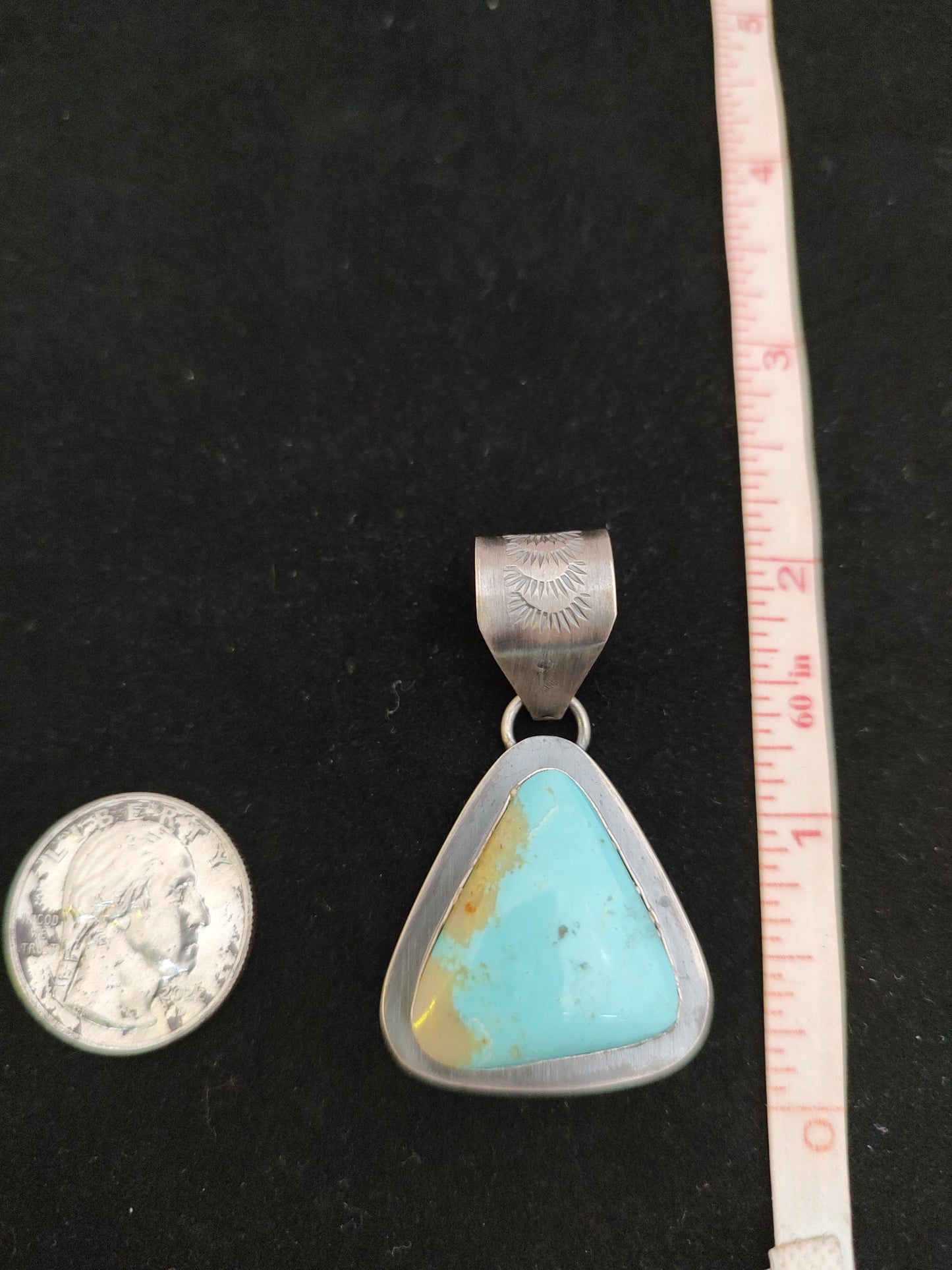 Kingman Triangle Turquoise Pendant