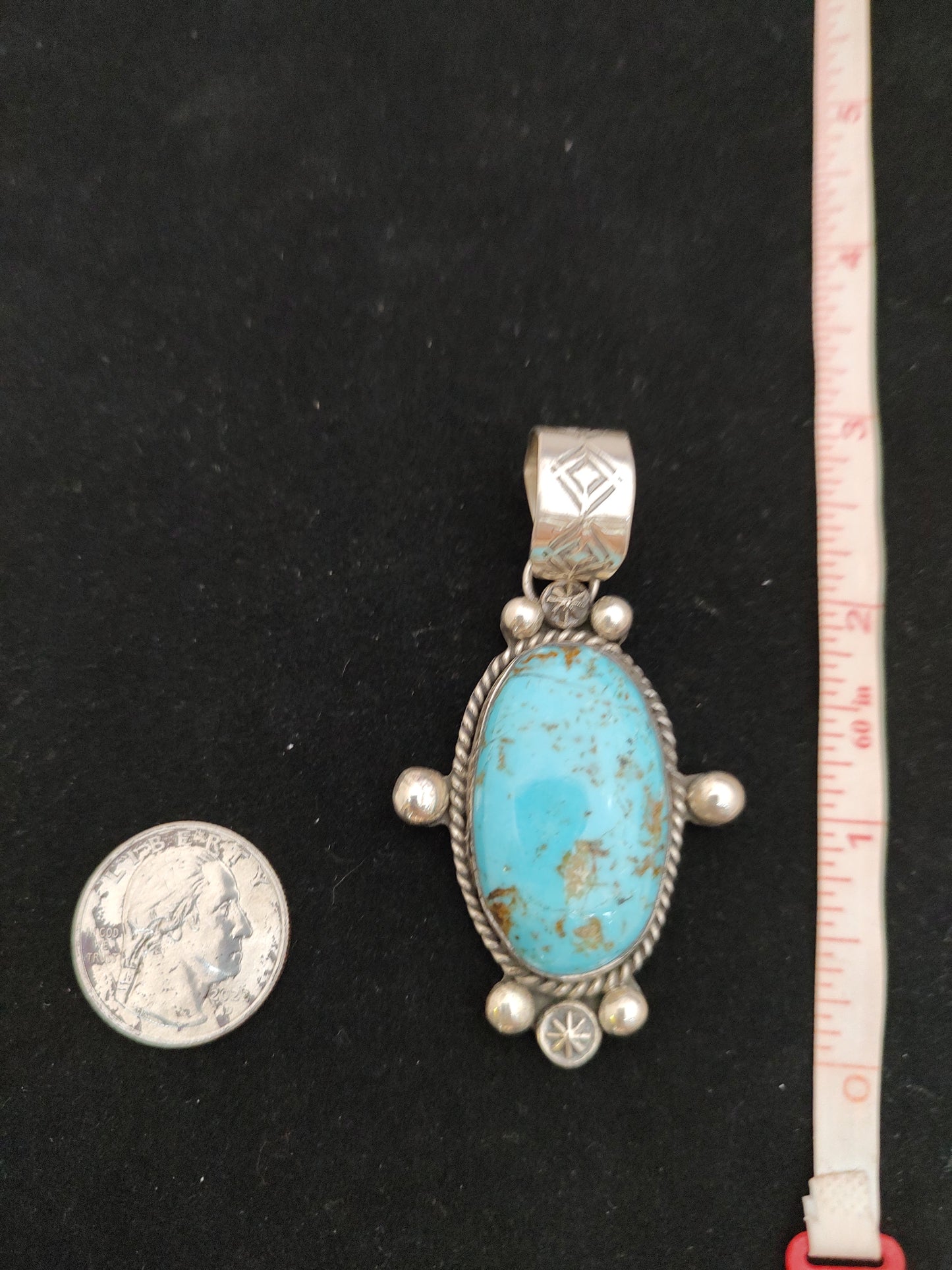 Oval Kingman Turquoise Pendant