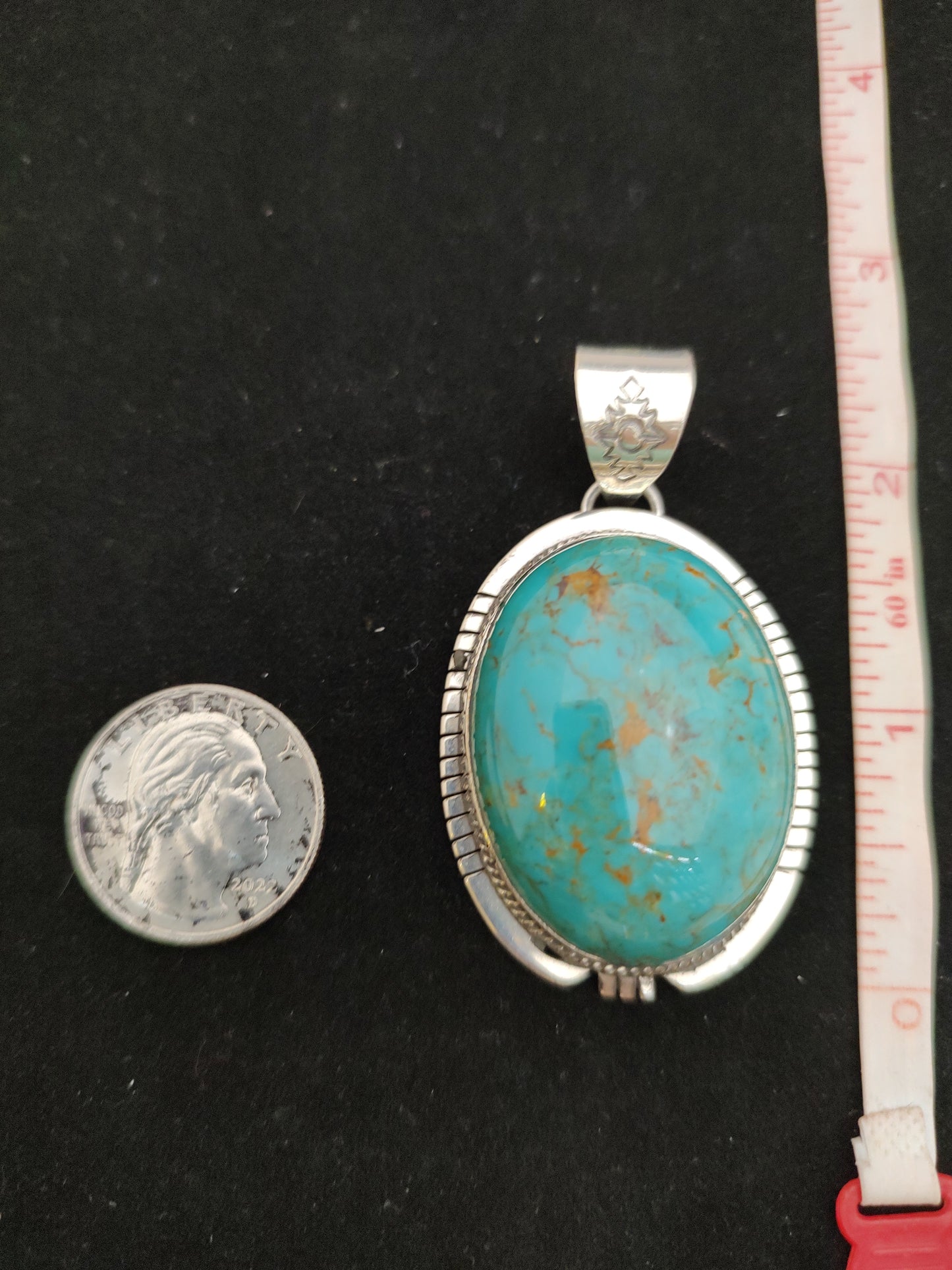 Oval Kingman Turquoise Pendant