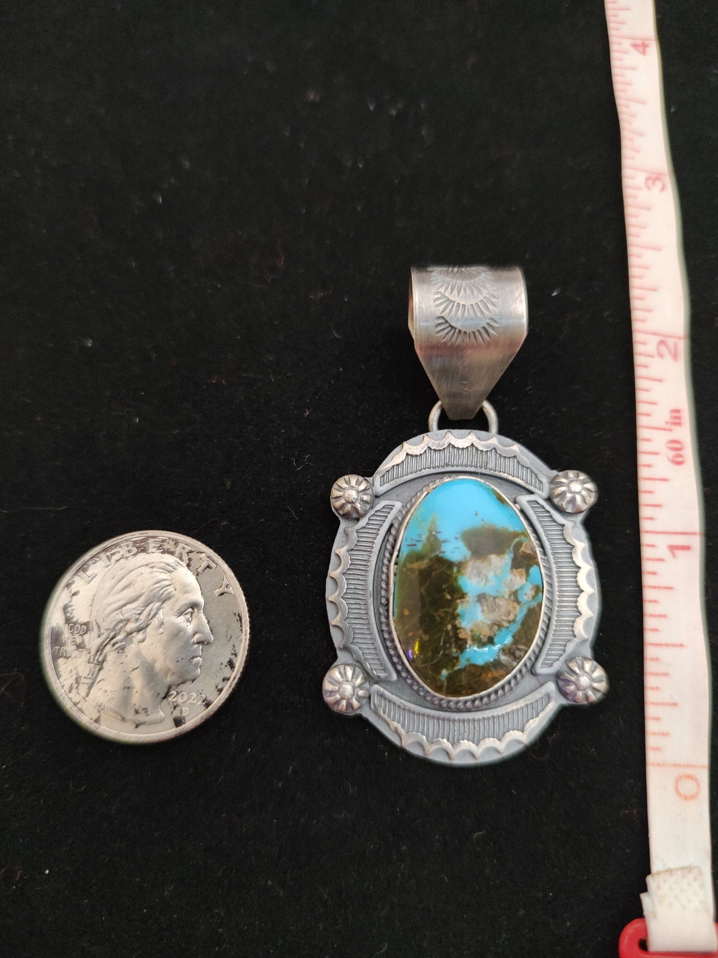 Oval Kingman Turquoise Pendant