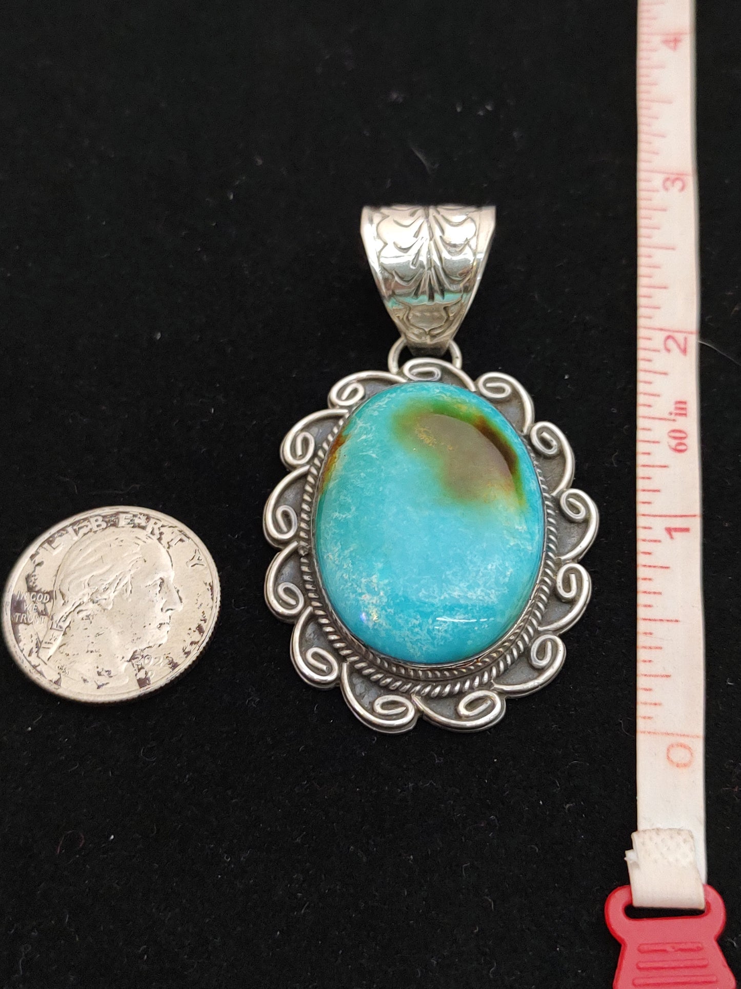 Oval Kingman Turquoise Pendant
