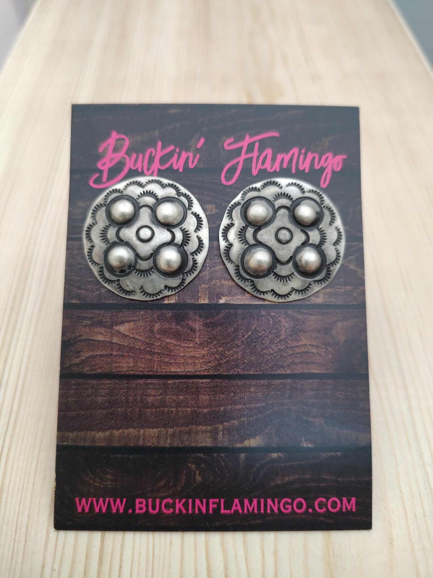 Sterling Silver Round Stamped Earrings