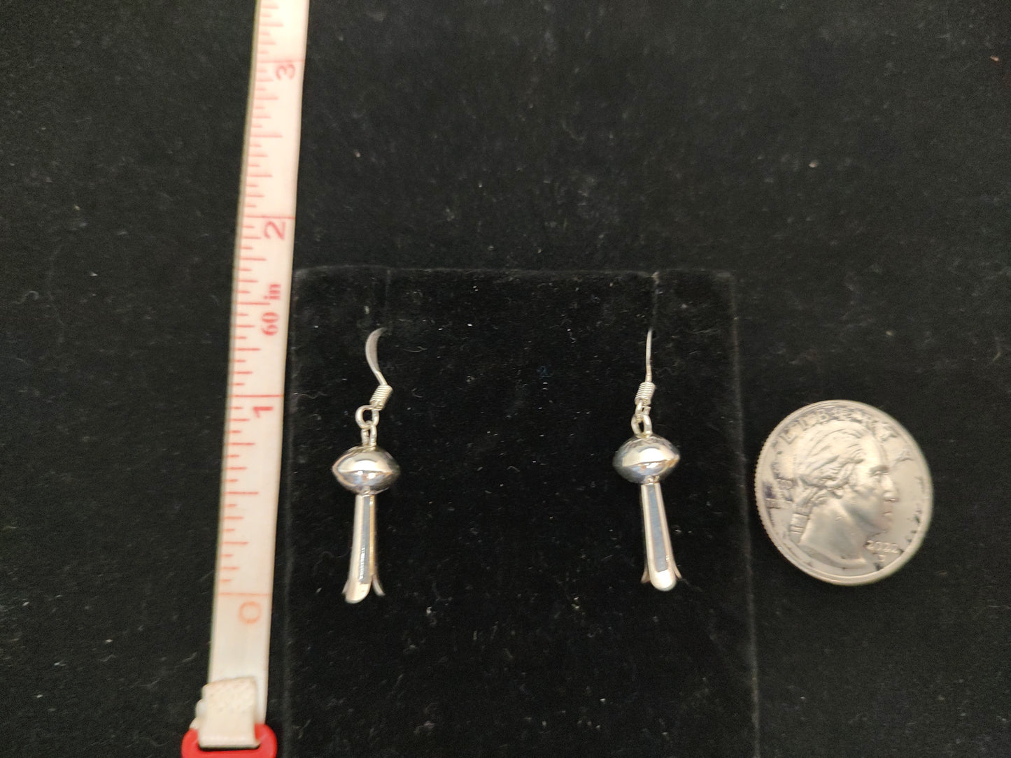 Silver Blossom Dangle Hook Earrings