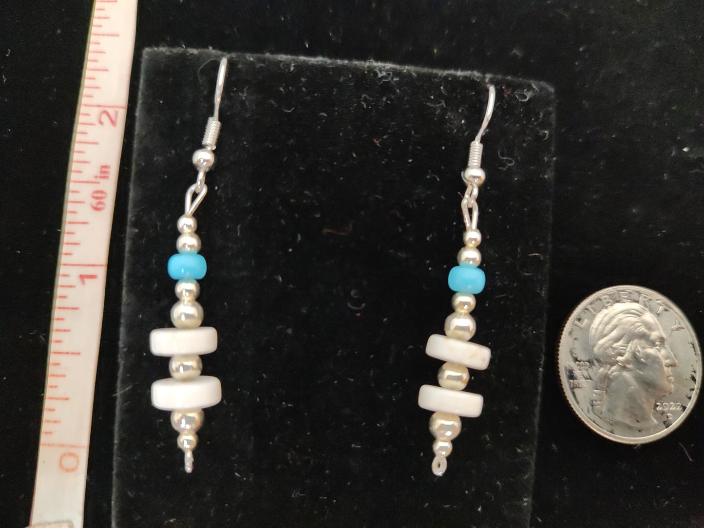 Wild Horse (Crazy Horse) and Turquoise Dangle Earrings