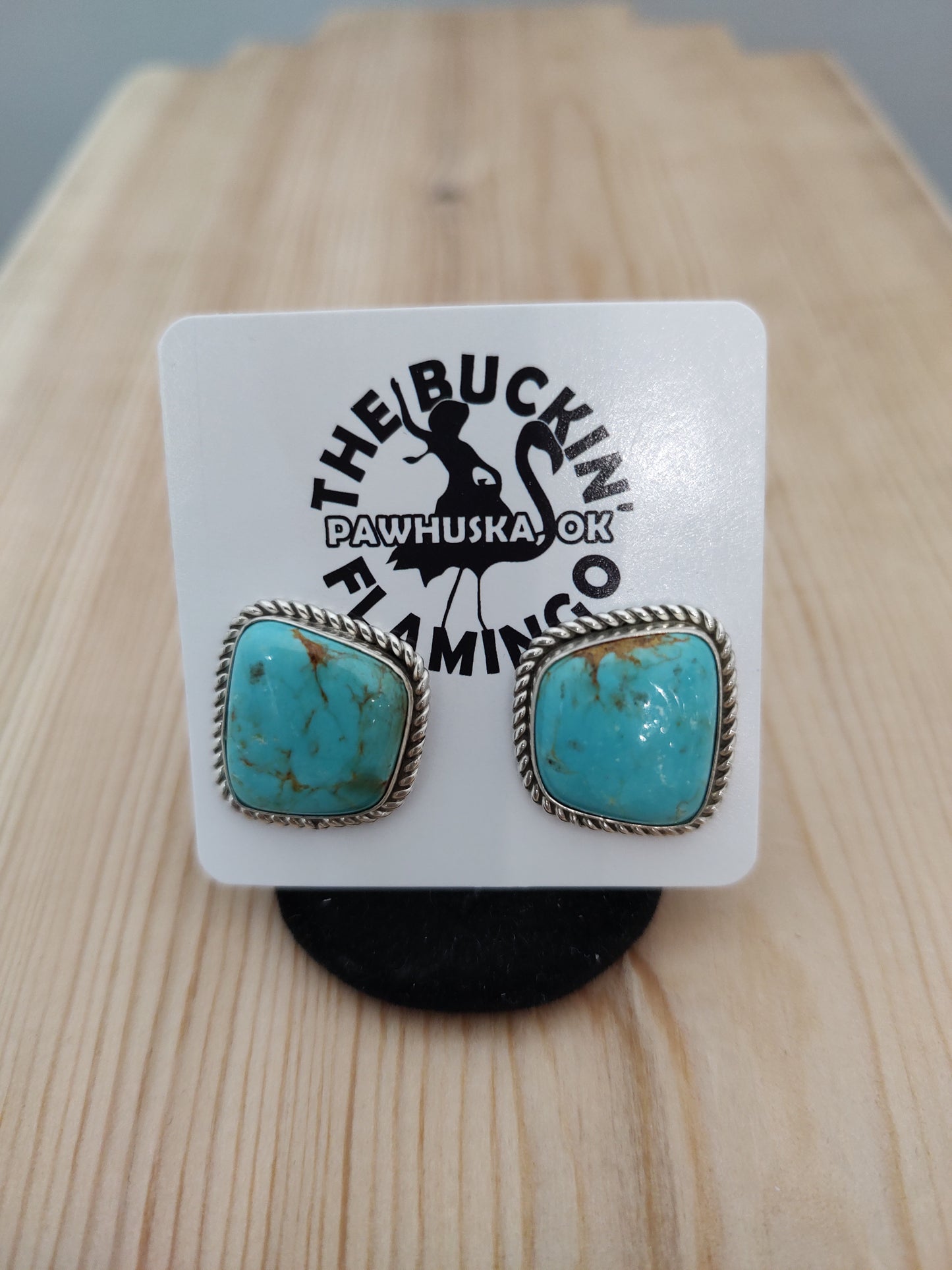 Natural Kingman Post Earrings