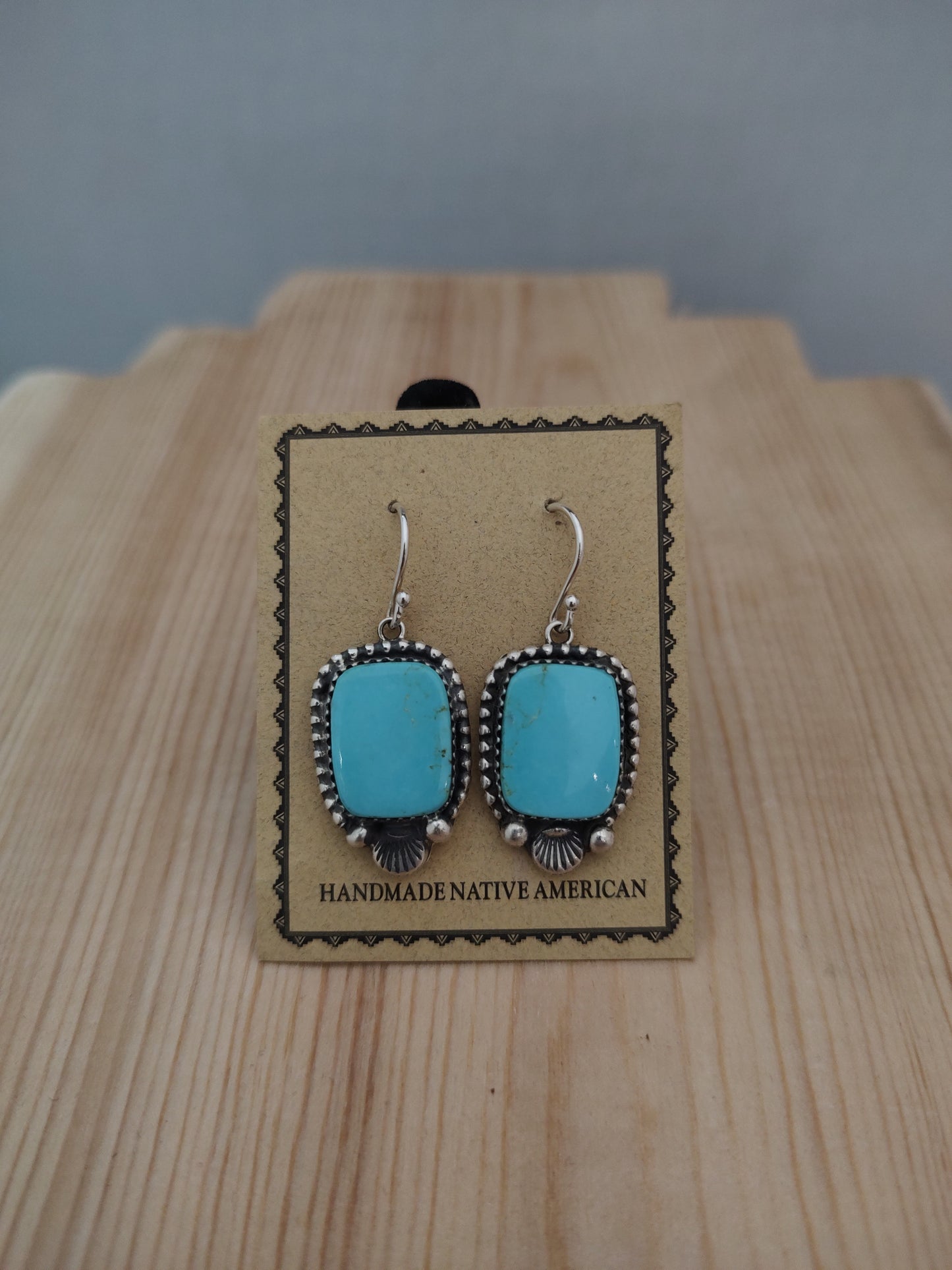 Kingman Turquoise with Beads on Hook Earrings