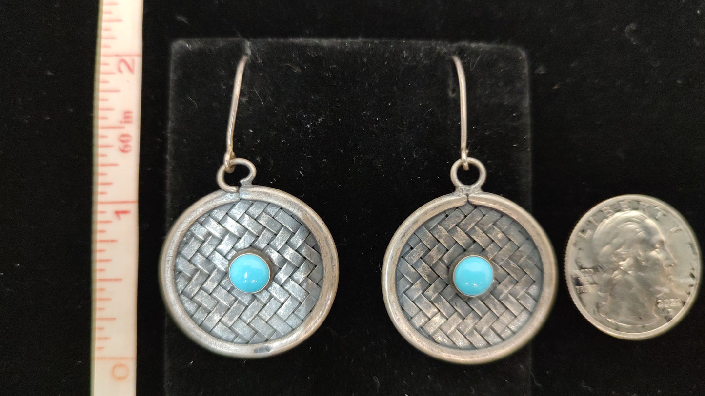 Sleeping Beauty Turquoise Dangle Hook Earrings