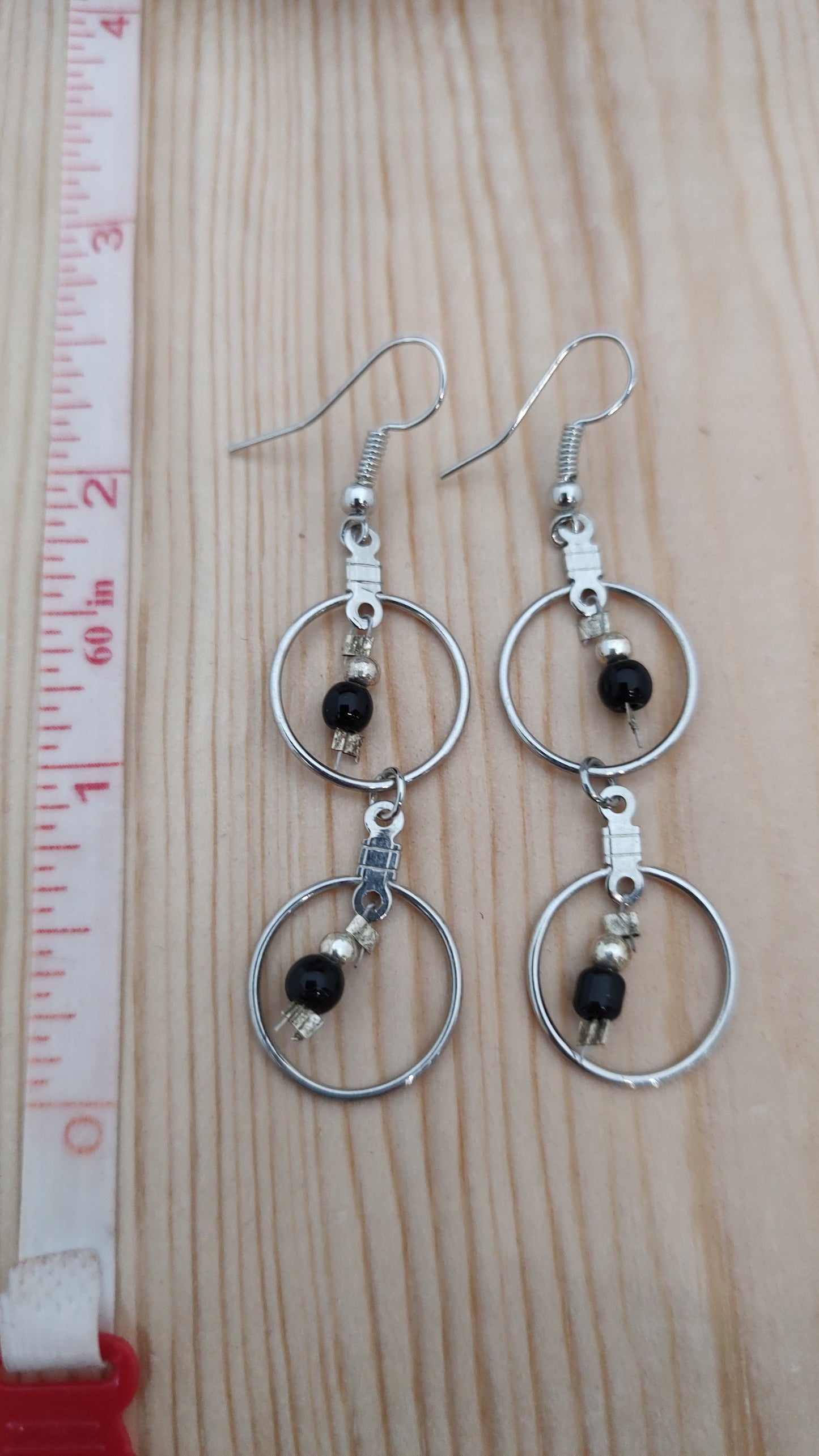 Black Onyx Dangle Hook Earrings