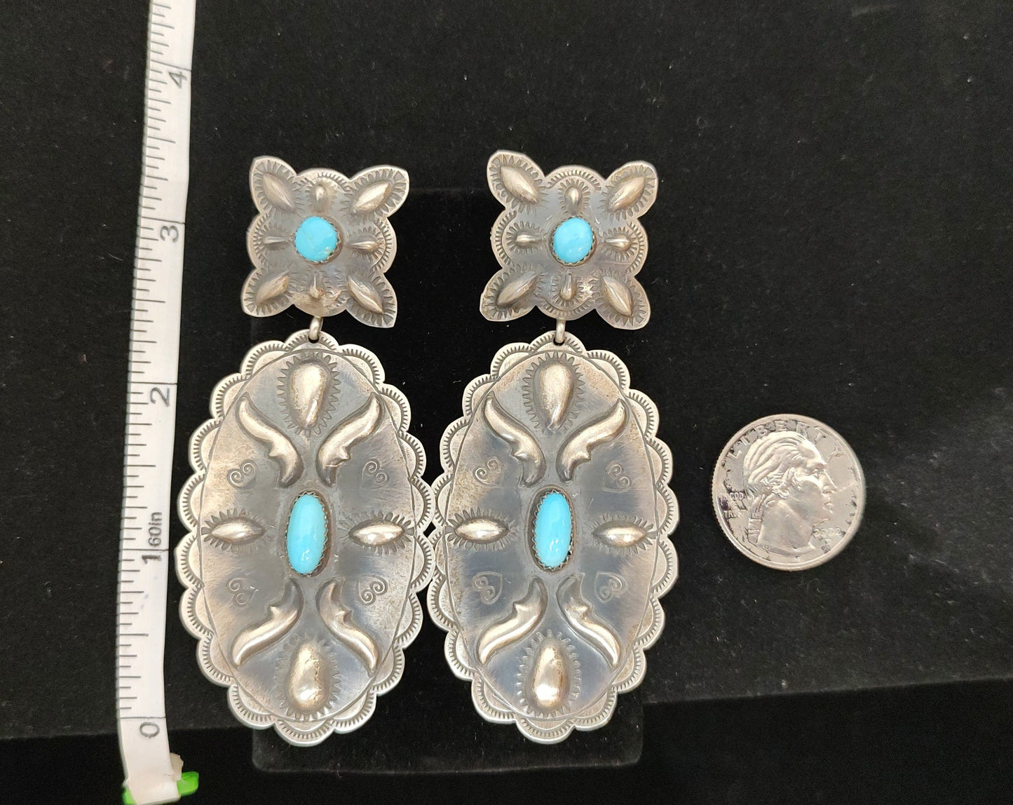 Sleeping Beauty Turquoise Post Dangle Earrings
