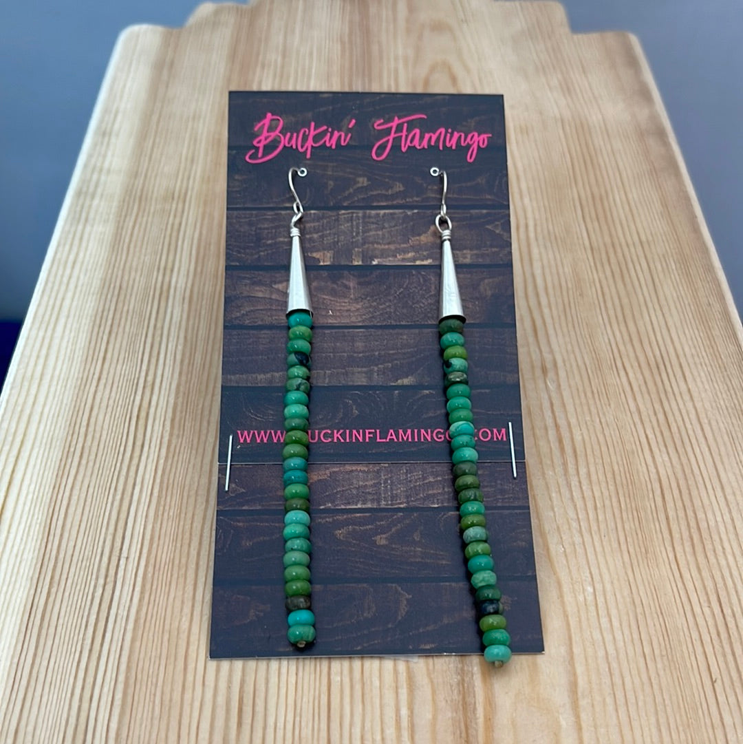 Green Turquoise Dangle Earrings