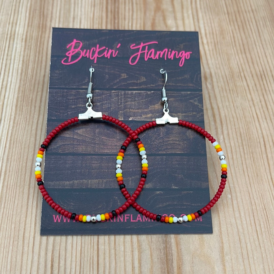 Seed Bead Hoops on Hook Earrings