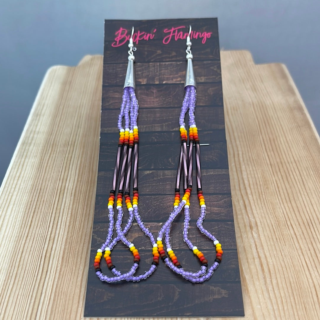 Seed and Bar Beads on Hook Earrings