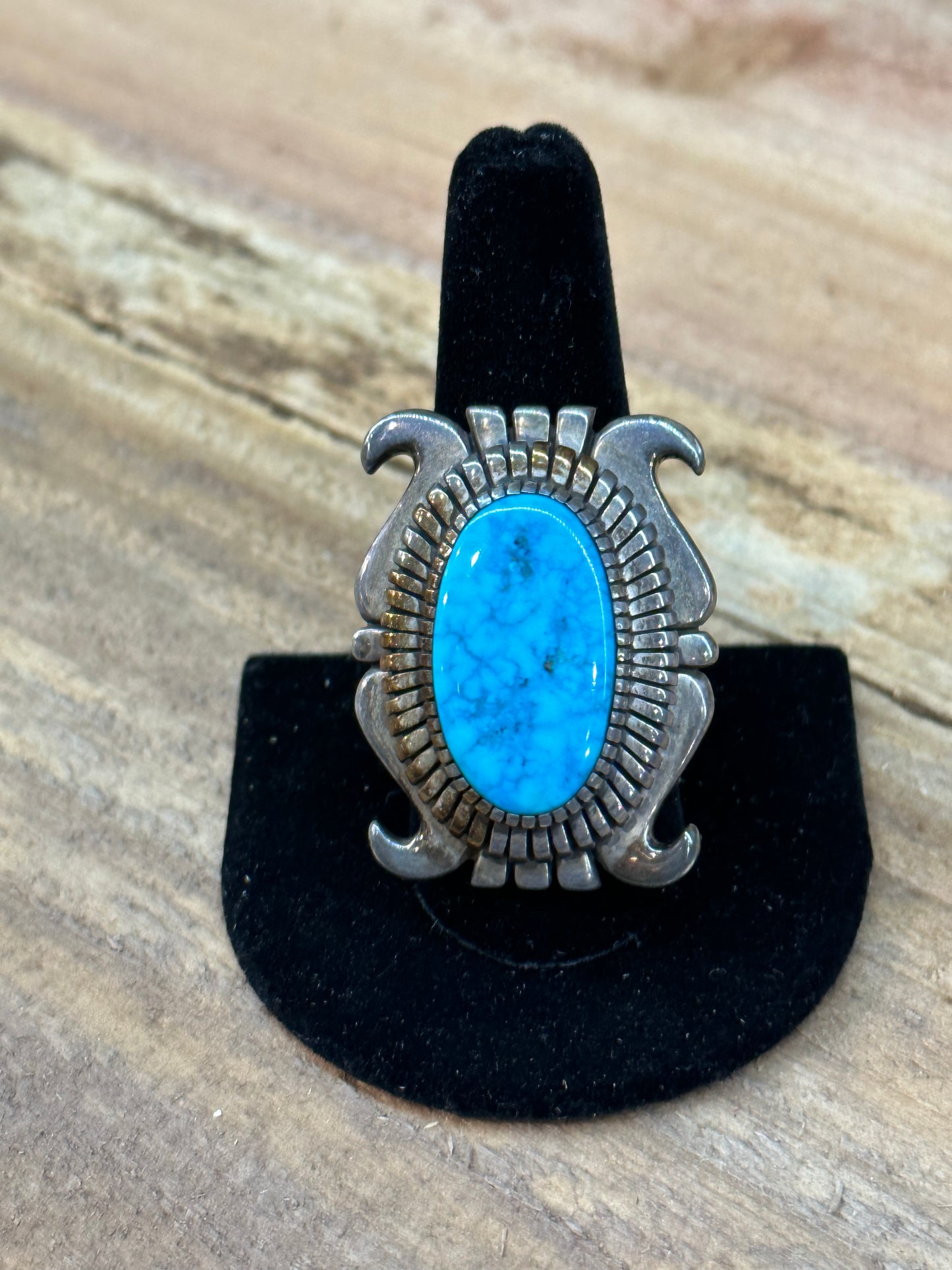 Vintage Morenci Turquoise Ring by Thomas Jim
