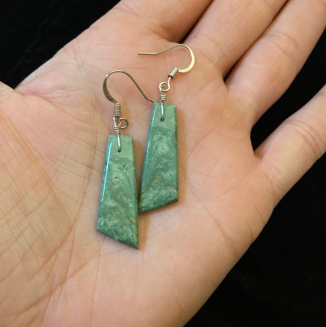 Emerald Valley Turquoise Slab Earrings