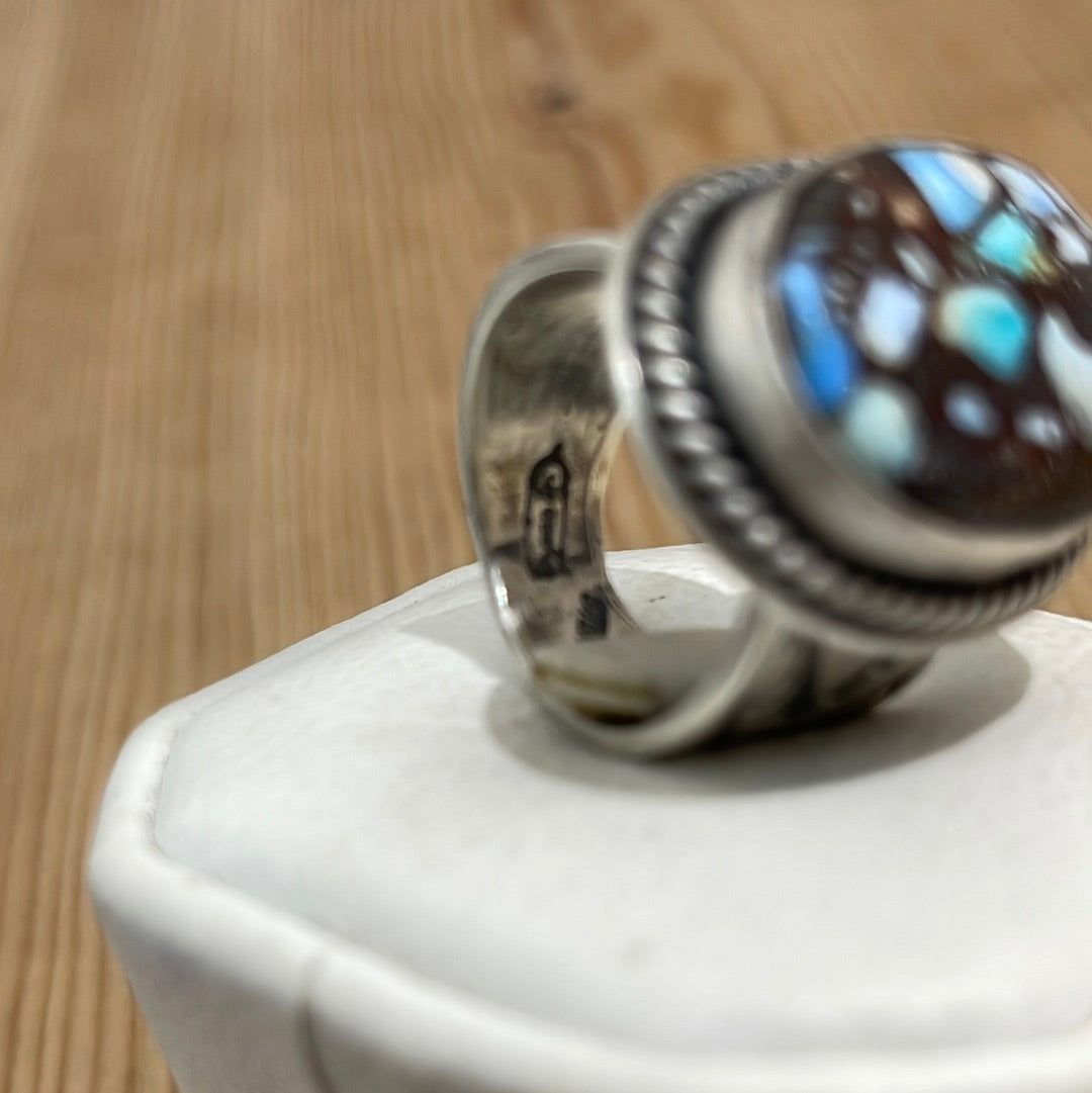 6.5 - Mosaic Golden Hills Turquoise Ring