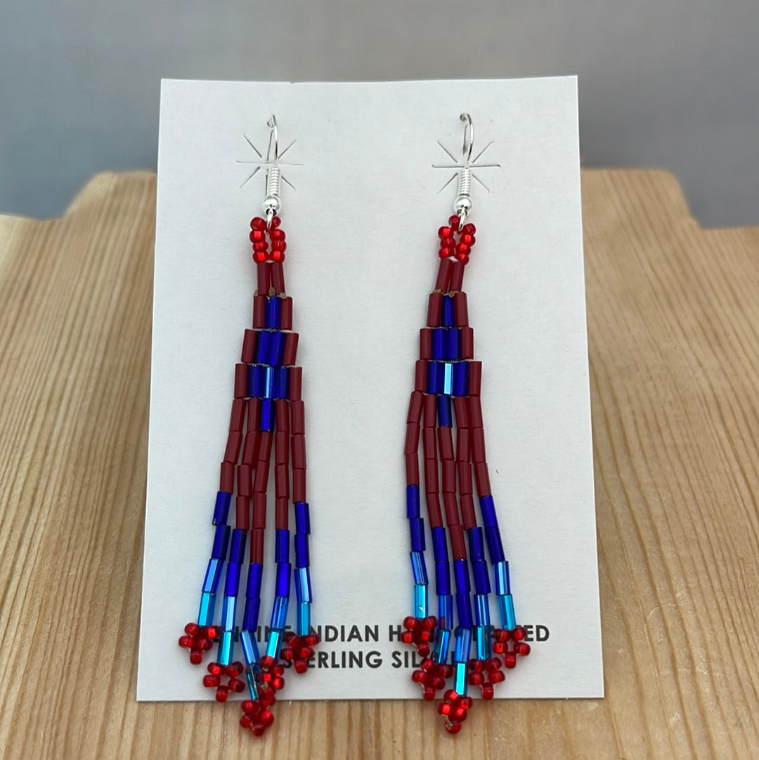 Seed Bead with Bar Bead on Hook Earrings