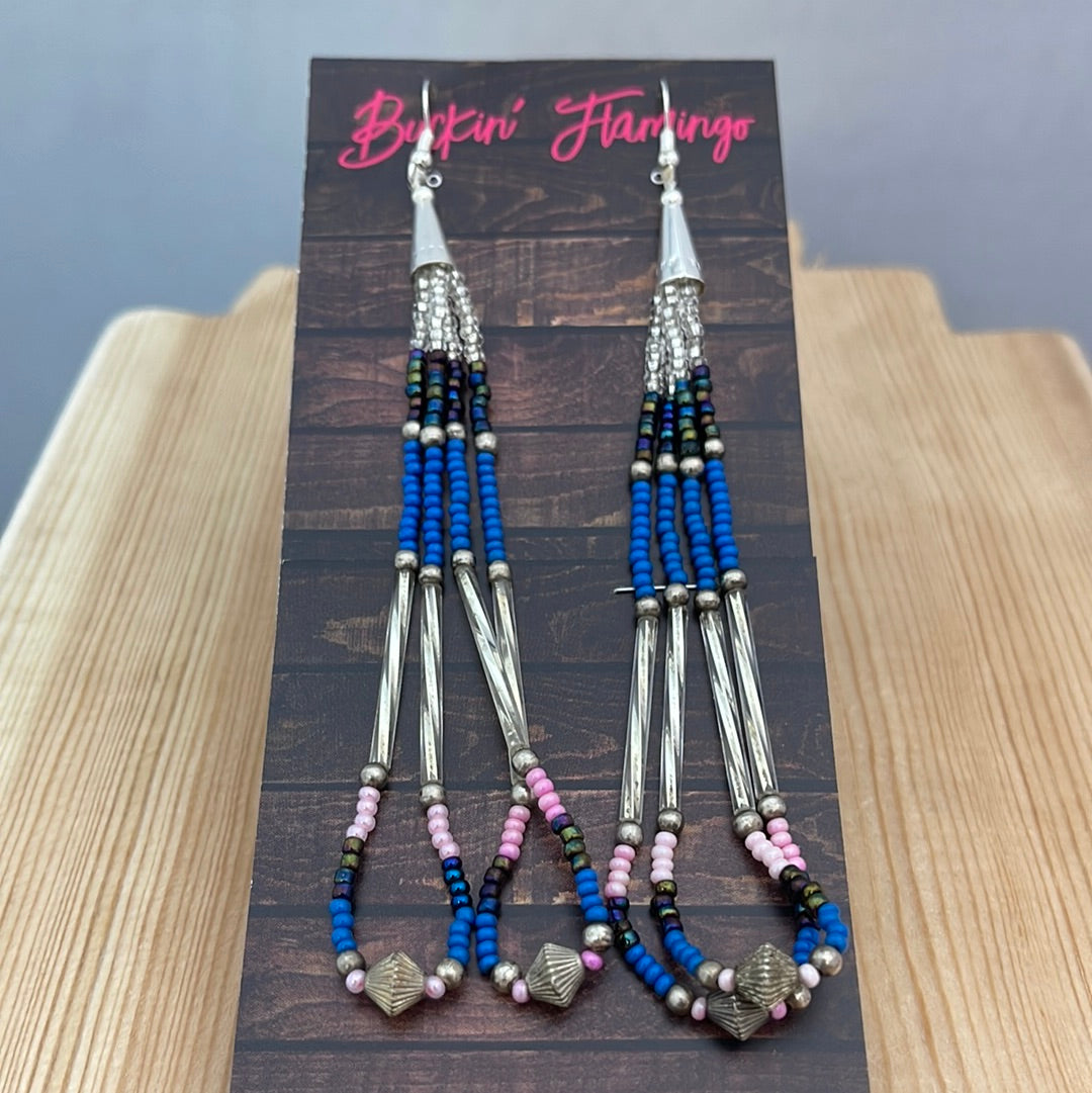 Seed and Bar Beads on Hook Earrings