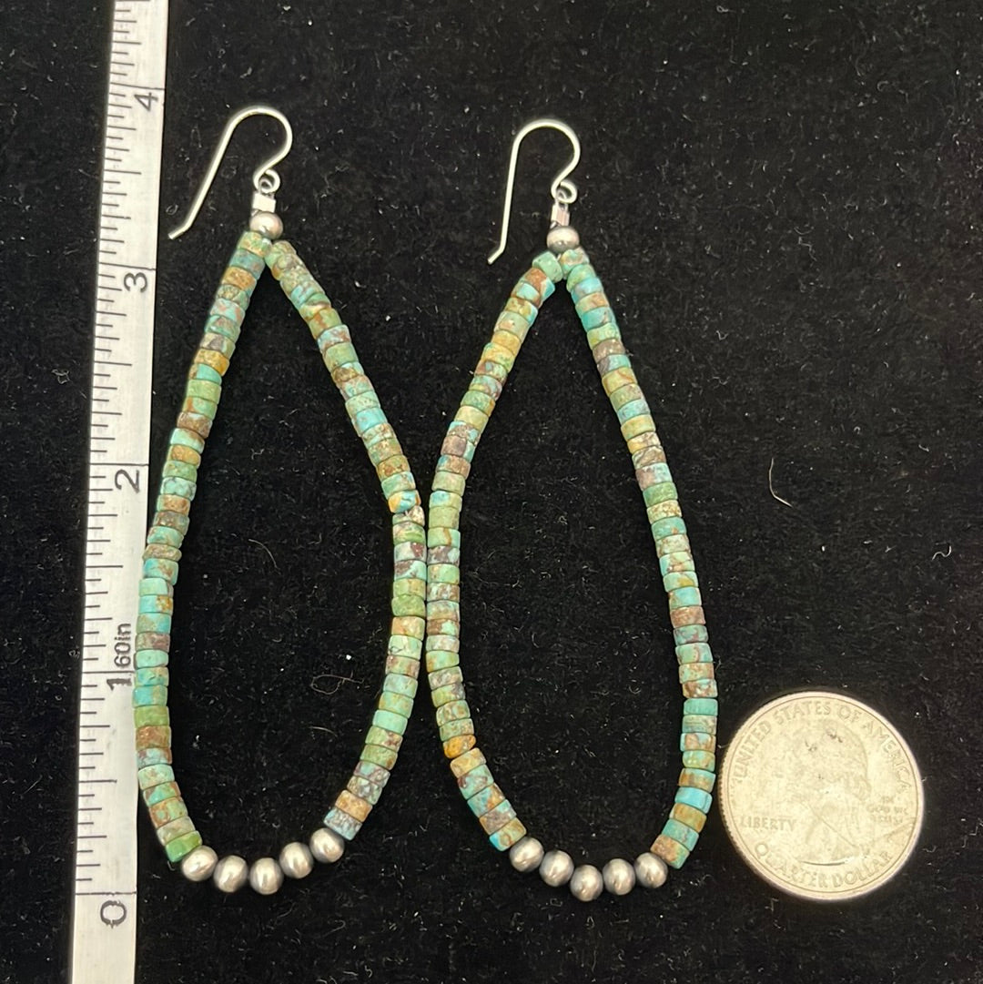 Heishi Beads with Navajo Pearls on Hook Earrings