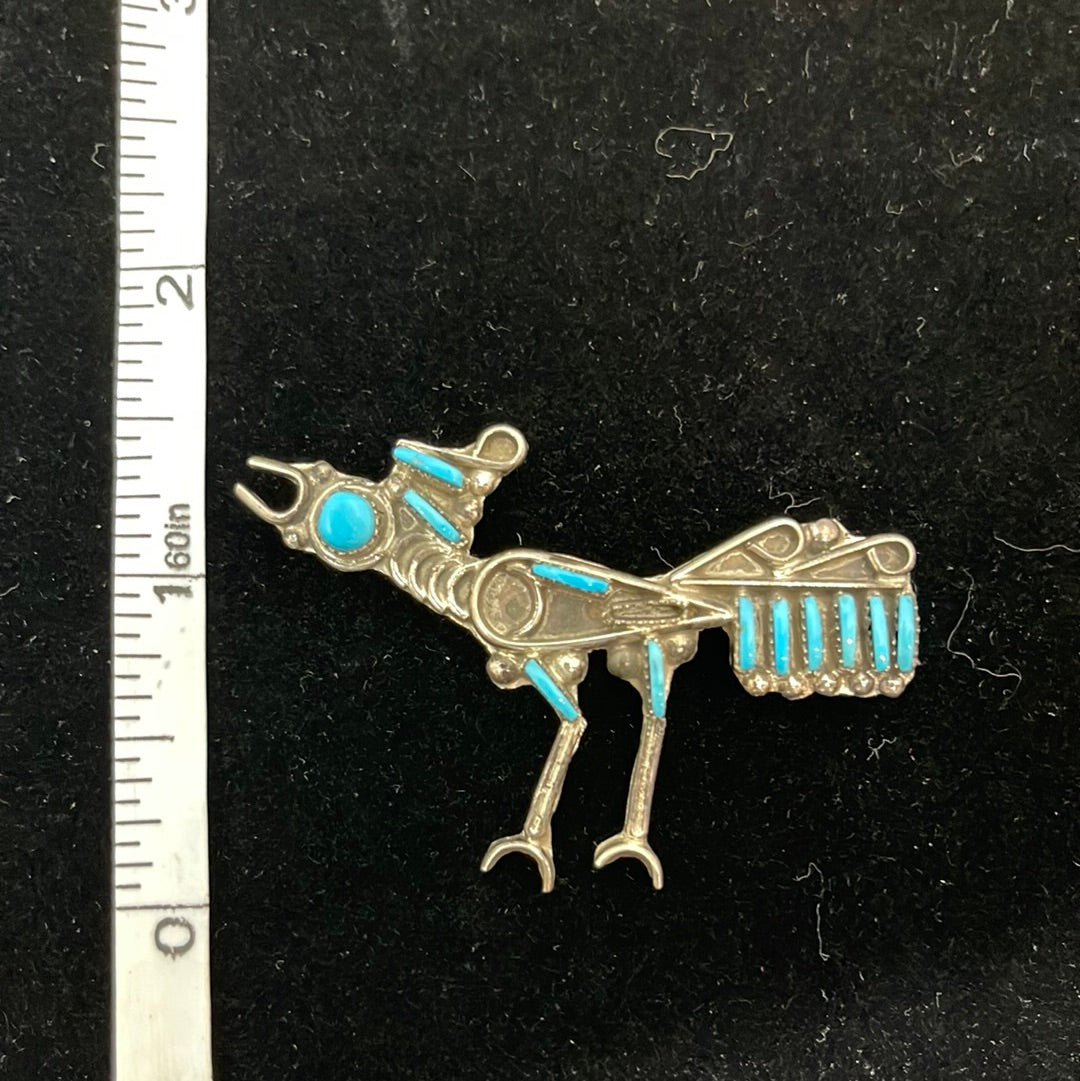 Sleeping Beauty Zuni Needlepoint Turquoise Pendant