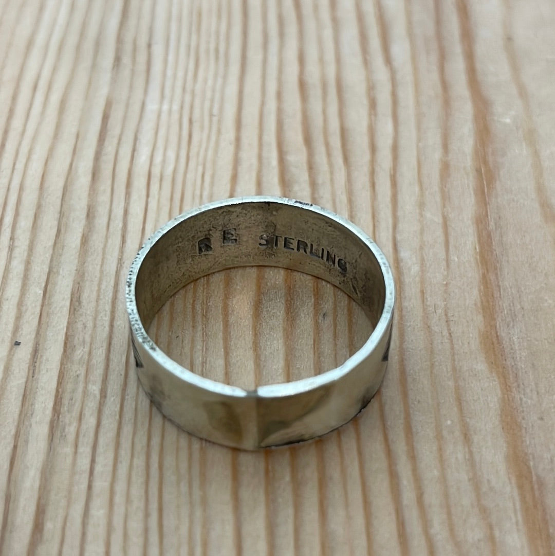 Size 13.5 - “Lines” Stamped Band Ring