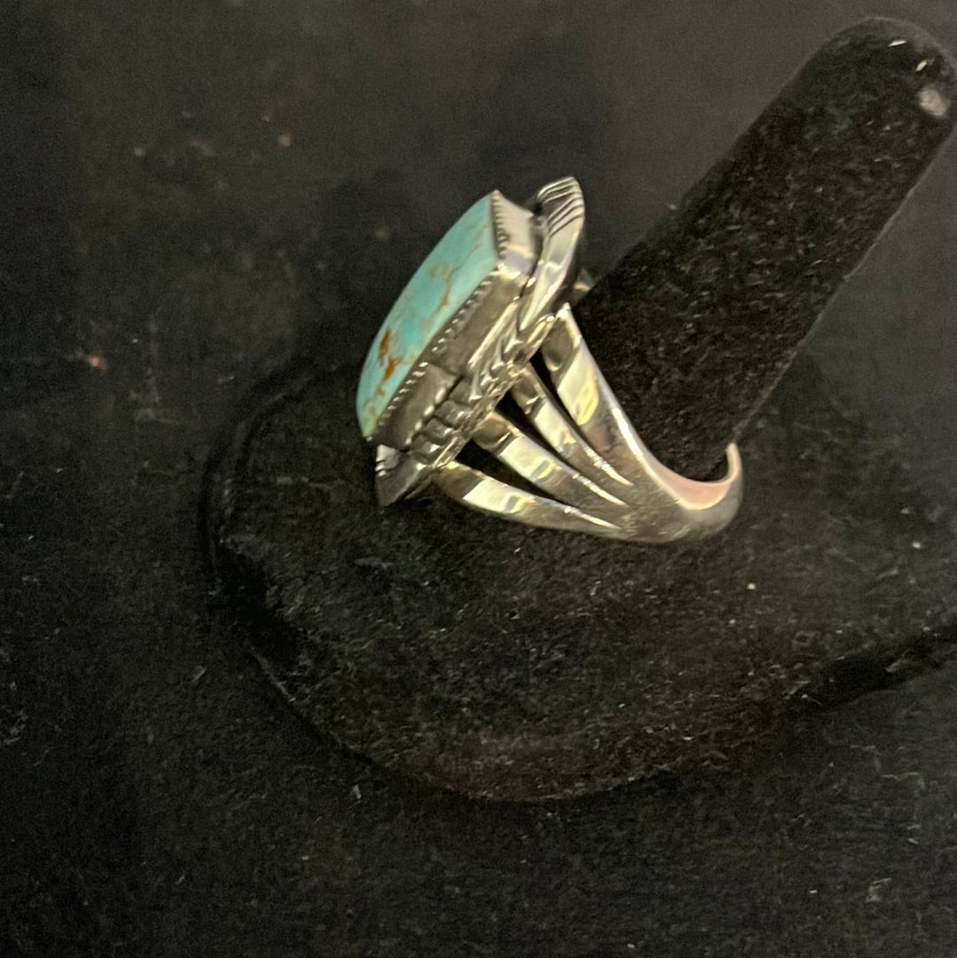 Turquoise Rectangle Size 6 Ring