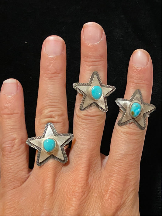 Kingman Turquoise Star Ring