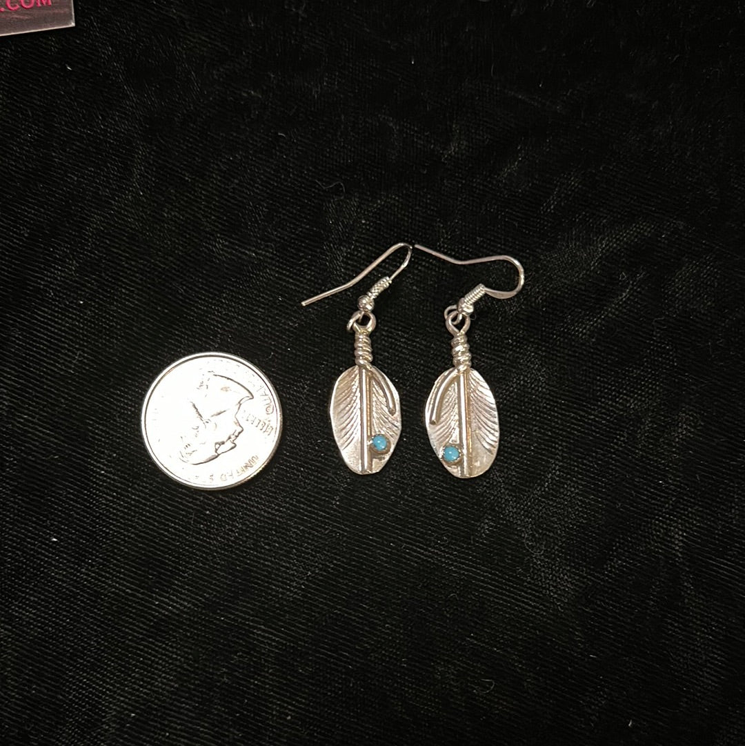 Silver Dangle Feathers