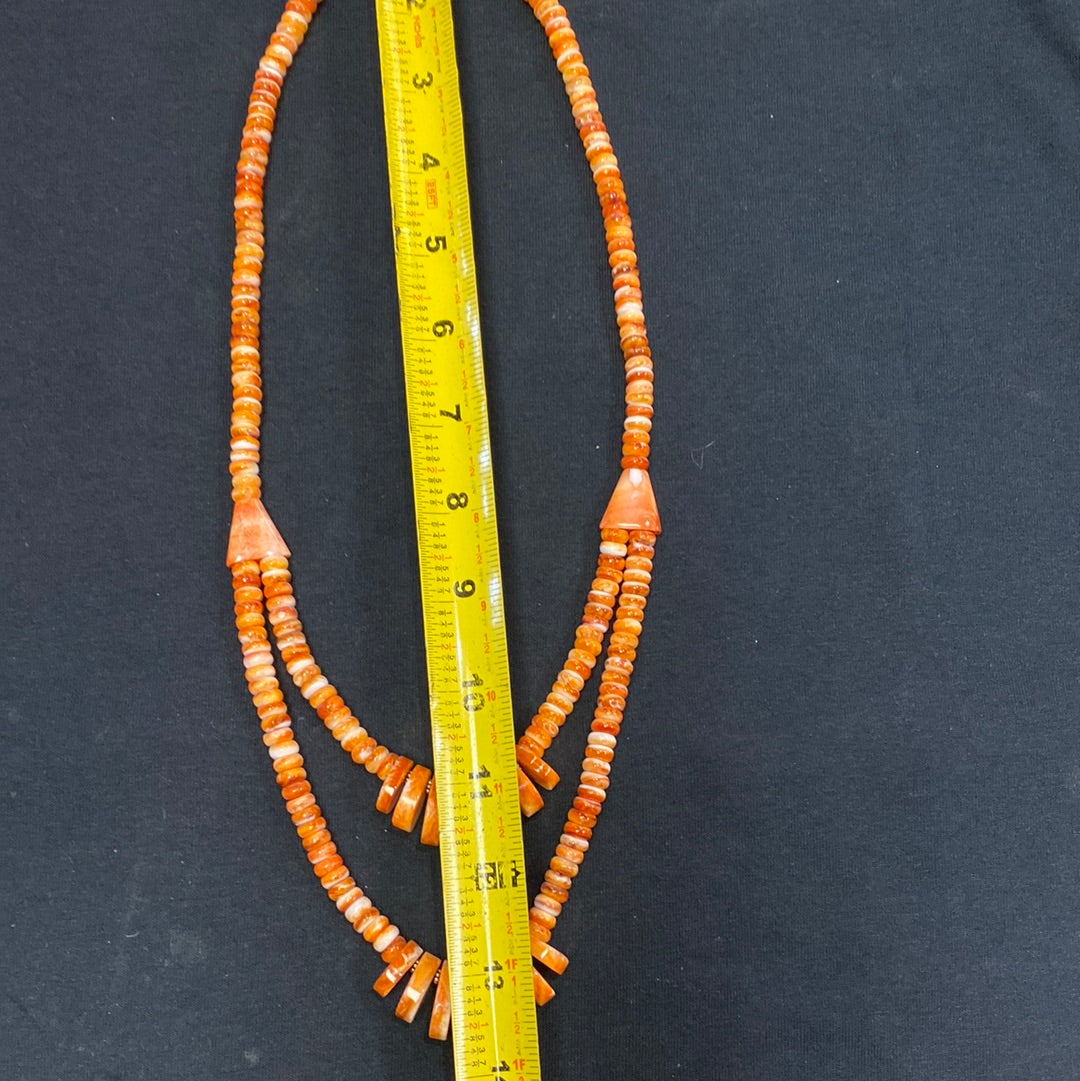 Spiney Oyster Double Strand Necklace 24”