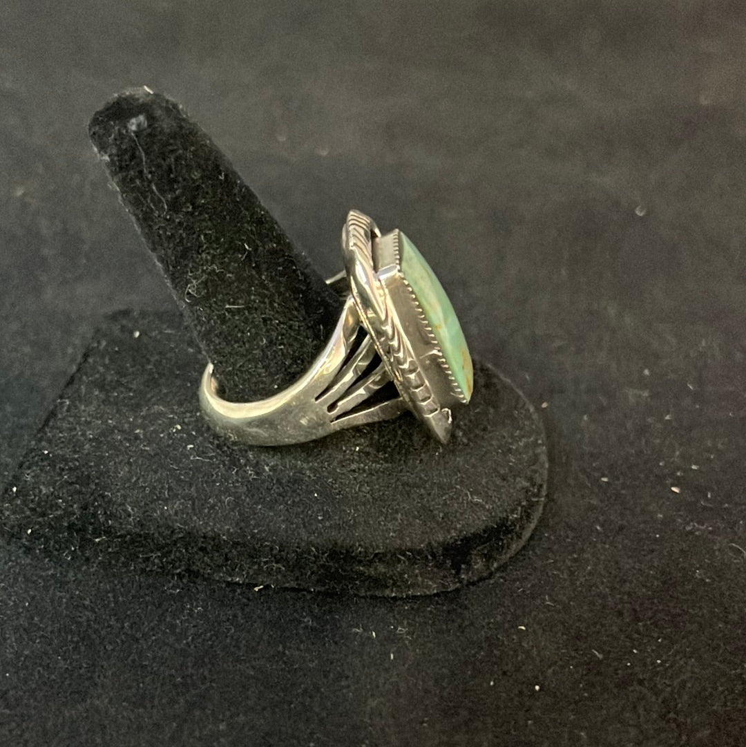 Turquoise Rectangle Size 6 Ring