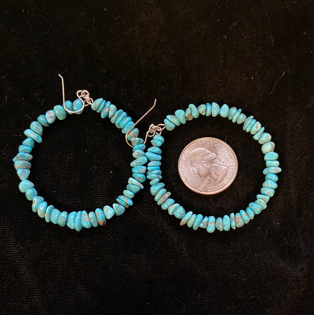 Sleeping Beauty Natural Chunk Hoop Earrings