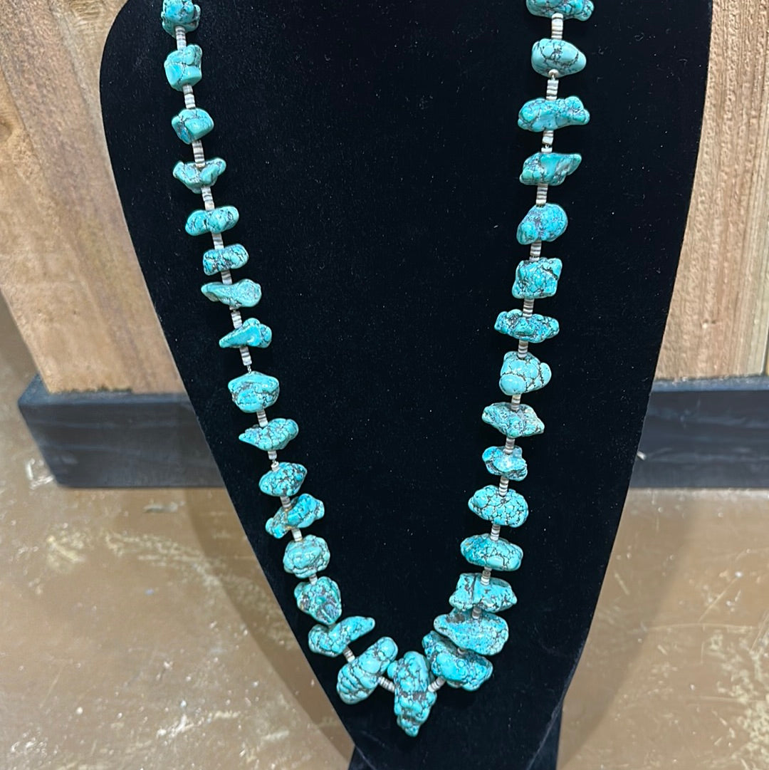 Fox Turquoise Nugget Strung Necklace