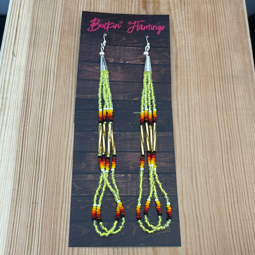 Seed and Bar Beads on Hook Earrings
