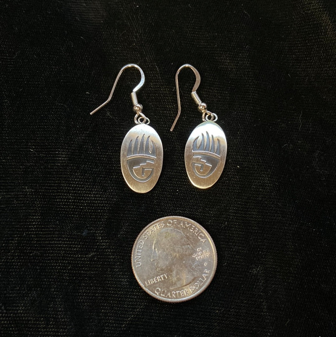 Bear Paw Stamped Earrings