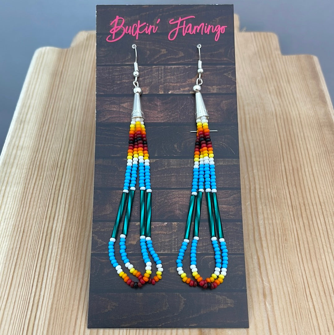 Seed and Bar Beads on Hook Earrings