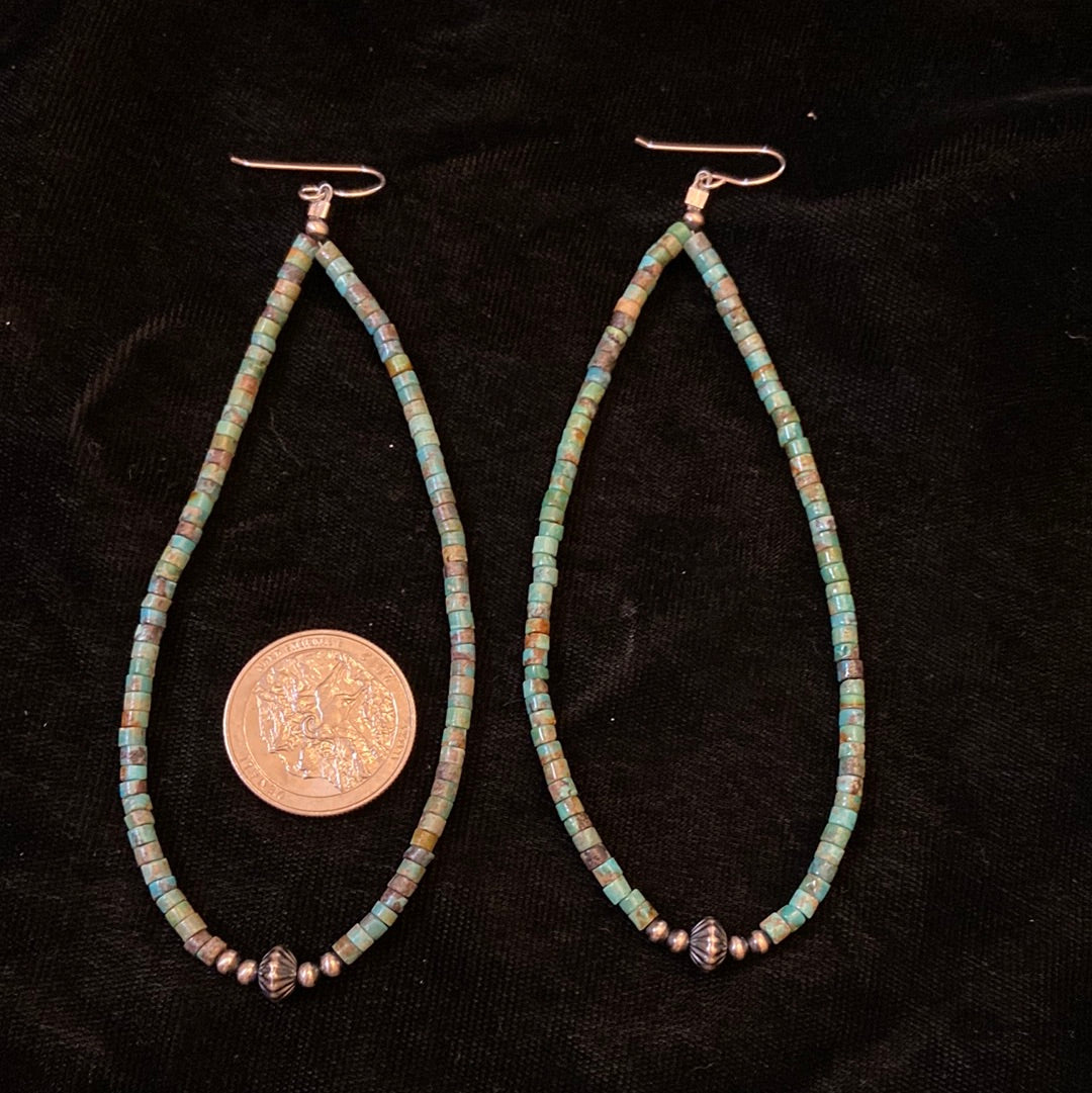 Turquoise Heishi Bead Earrings
