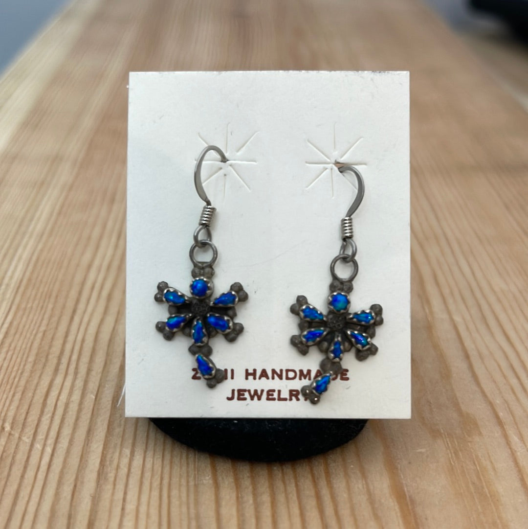 Blue Opal Hook Earrings