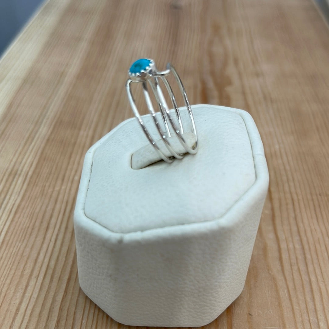 Sleeping Beauty Turquoise Open Spiral Ring