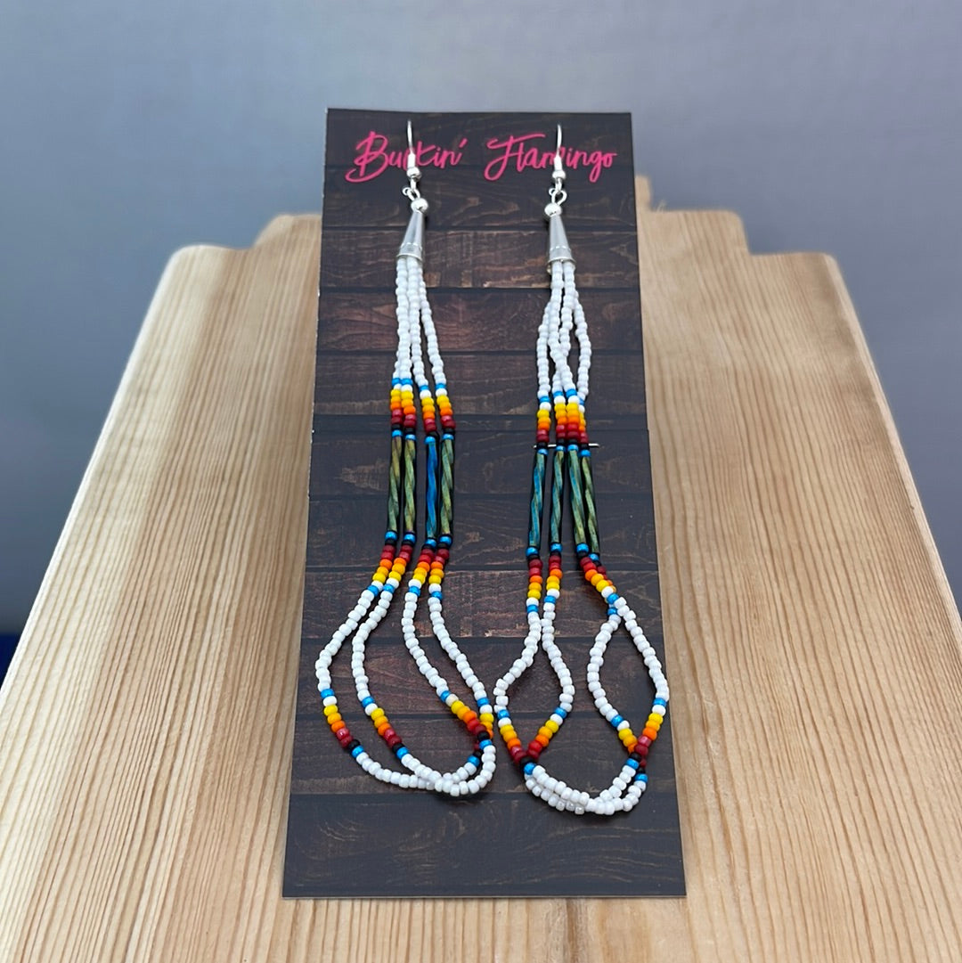 Seed and Bar Beads on Hook Earrings