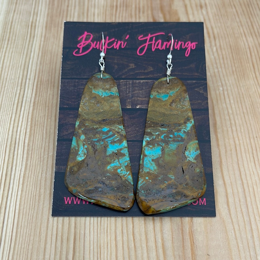 Royston Turquoise Slab Earrings