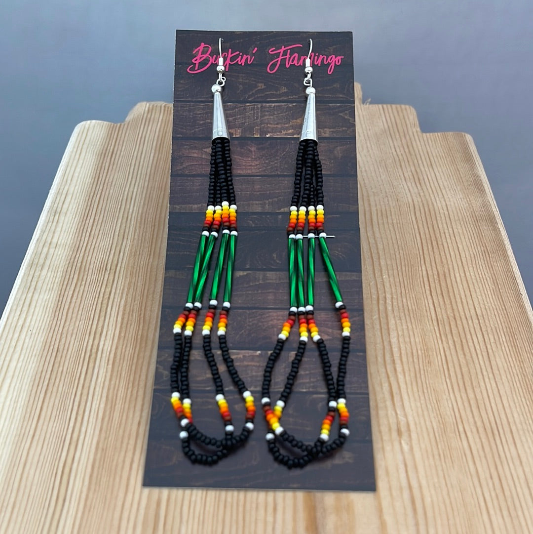 Seed and Bar Beads on Hook Earrings